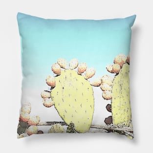 Succulent, cyan, blue, teal, tropical, tropic, summer, beach, cactus, cacti, exotic, Pillow