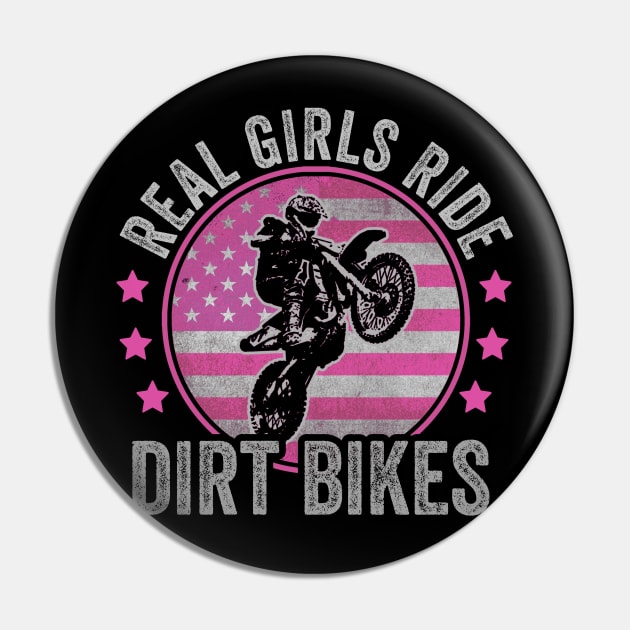 Real Girls Ride Dirt Bikes Funny Dirt Biking Girl Pin by Visual Vibes