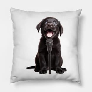 Adorably singing black Puppy Pillow