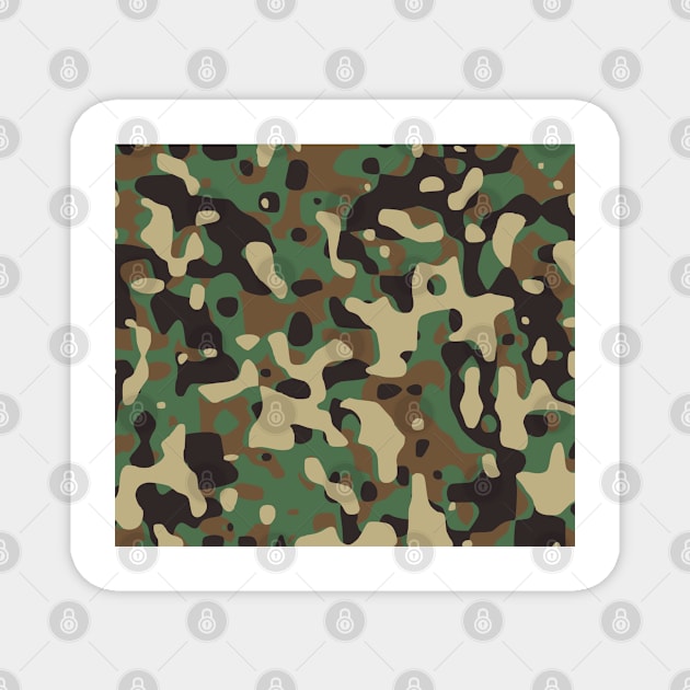 Green and brown military camouflage Magnet by Hloosh