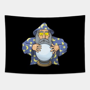 Wizard with Magic Ball Tapestry