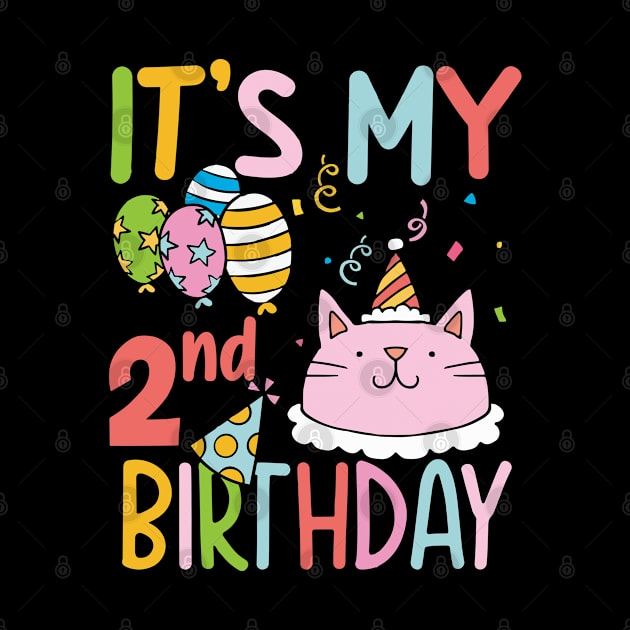 Kids Its My 2nd Birthday Shirt Girl Kitty Theme Party by Hesti Design