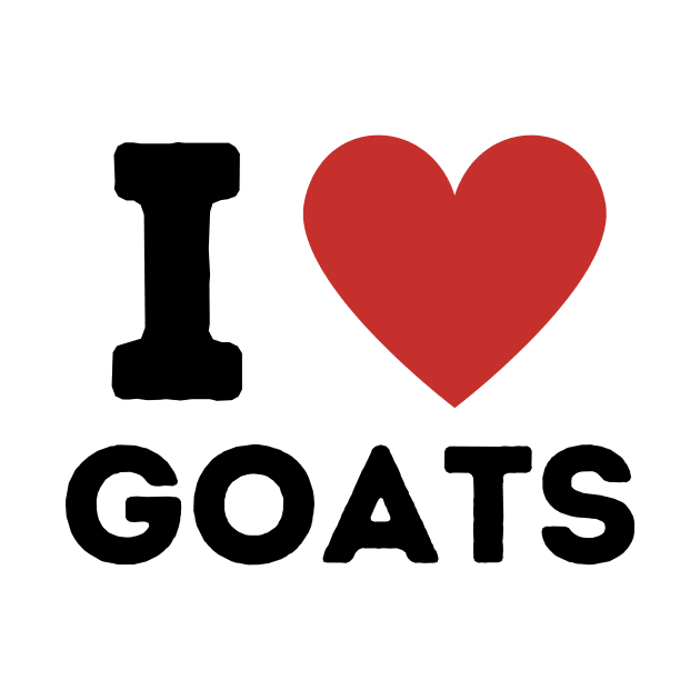 I Love Goats Simple Heart Design by Word Minimalism