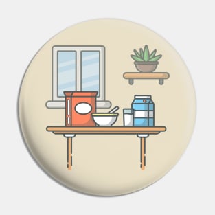 Breakfast time cartoon Pin