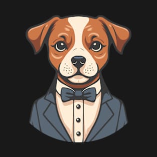 Cute Dog Wearing Suit T-Shirt