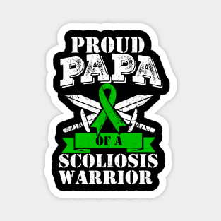 Proud Papa Of A Scoliosis Warrior Awareness Ribbon Father Magnet