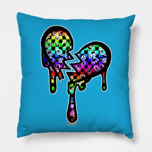 Rainbow Checkerboard Heart Pillow