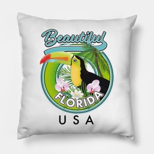 Beautiful Florida travel logo Pillow