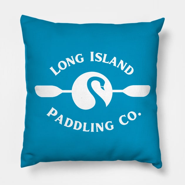 Long Island Paddling Co White Lettering Pillow by LongIslandPaddlingCo