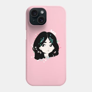 pretty face with flowers - Face art Phone Case