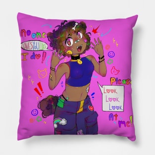 Kidcore dog girl Pillow