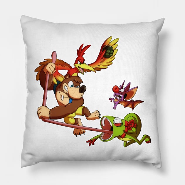 Death Debate - BanjoKazooie VS YookaLaylee Pillow by DrCrafty