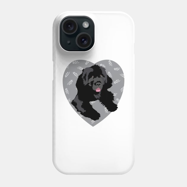 Newfoundland Dog Heart in slate gray Phone Case by HotPinkStudio.Me