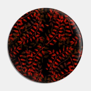 Autumn leaves on the branches, red colors of autumn in watercolor Pin