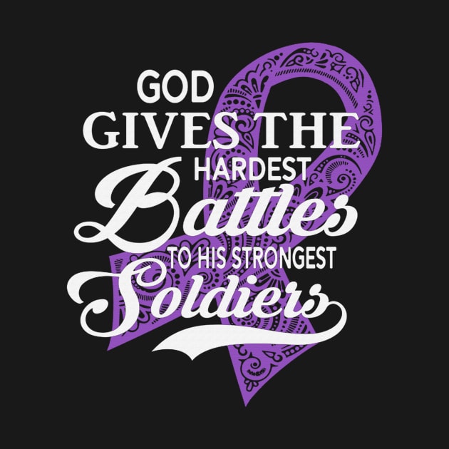 God Gives The Hardest Battles Strongest Soldiers Gastric Cancer Awareness Peach Ribbon Warrior by celsaclaudio506