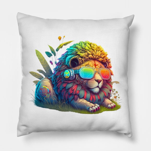 Chilled Lion Pillow by PukingRainbow