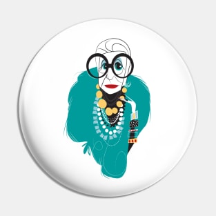 Iris Apfel Pin