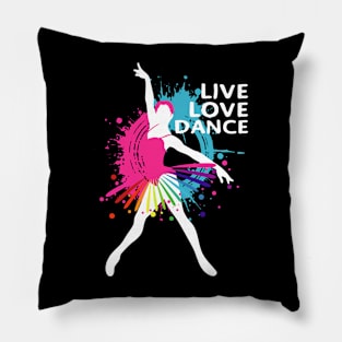 Cute Live-Love-Dance Ballet Dancers Teacher Pillow