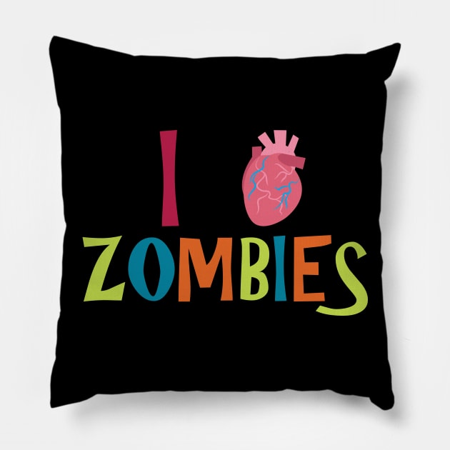 I Heart Zombies Pillow by kimmieshops