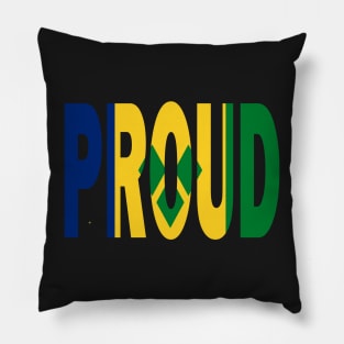 St Vincent Flag Designed in The Word Proud - Soca Mode Pillow