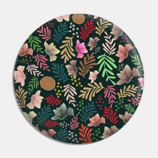 Colorful Flowers And Leaves Pattern Design Pin