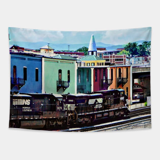 Norfolk VA - Train With Two Locomotives Tapestry by SusanSavad