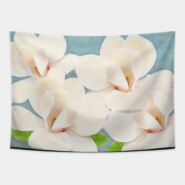 Magnolia Grandiflora Flowers Tapestry by lauradyoung