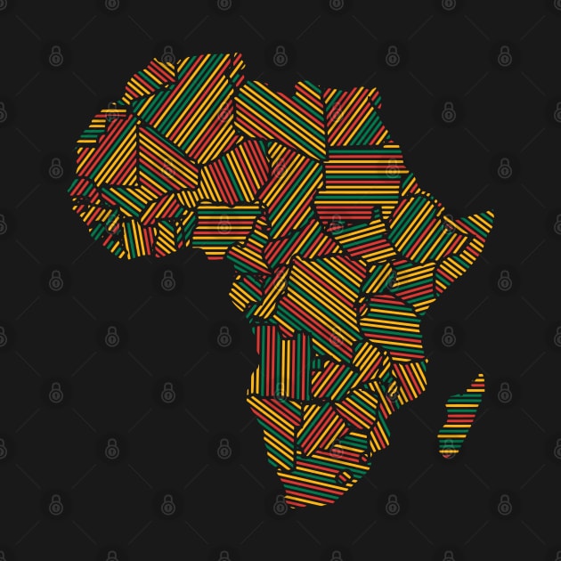 Love Africa African Print Stick Pattern Map by BraaiNinja