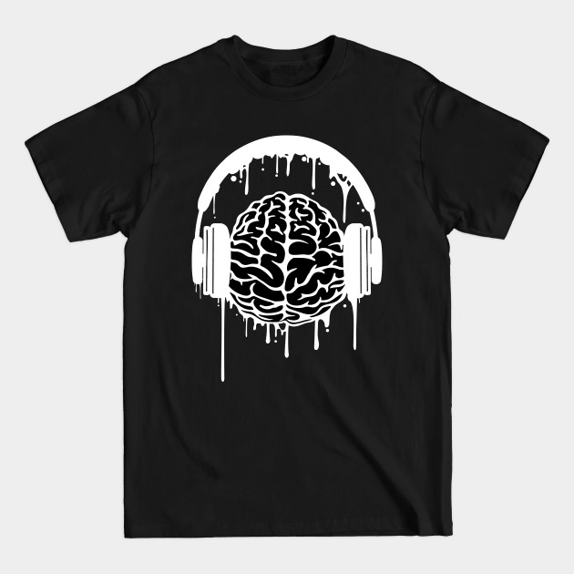 Disover Brain with headphones music illustration - Music Is Life - T-Shirt