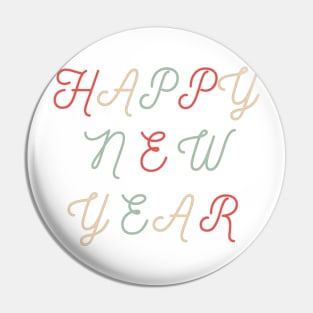 Happy New Year Colourful Pin