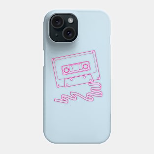 Cassette tape with ribbon in bright pink Phone Case