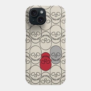 Simply Spooky Collection - Skulls - Bone White and Bat Black Phone Case