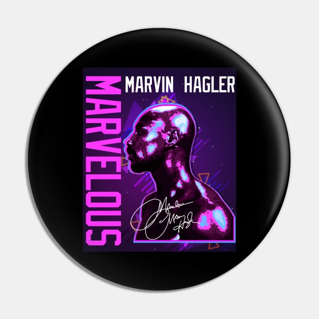 Marvelous Marvin Hagler Boxing Legend Signature Vintage Retro 80s 90s Bootleg Rap Style Pin by CarDE