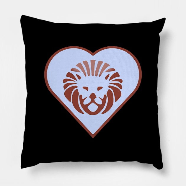 Big Lion Hearted (black ver.) Pillow by YJ PRINTART