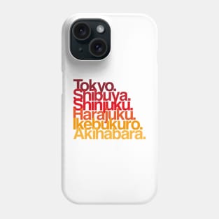 Tokyo Districts (reds) Phone Case