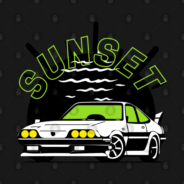 Sunset Retro Car by LynxMotorStore