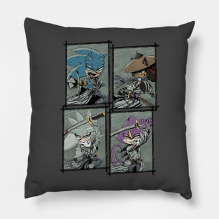 Sonic, Shadow, Silver and Espio the samurais Pillow