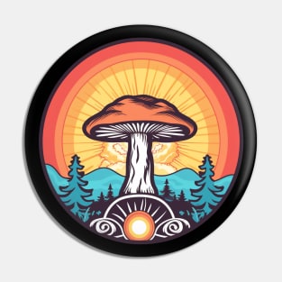 Mushroom Retro Psychedelic Shroom Art Pin