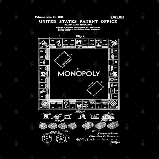 Monopoly Game Patent White by Luve