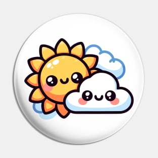 Sunny and Cloudy Besties Pin