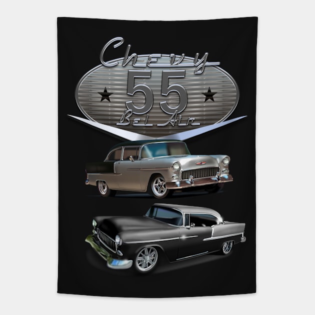 Chevy 55 Tapestry by hardtbonez