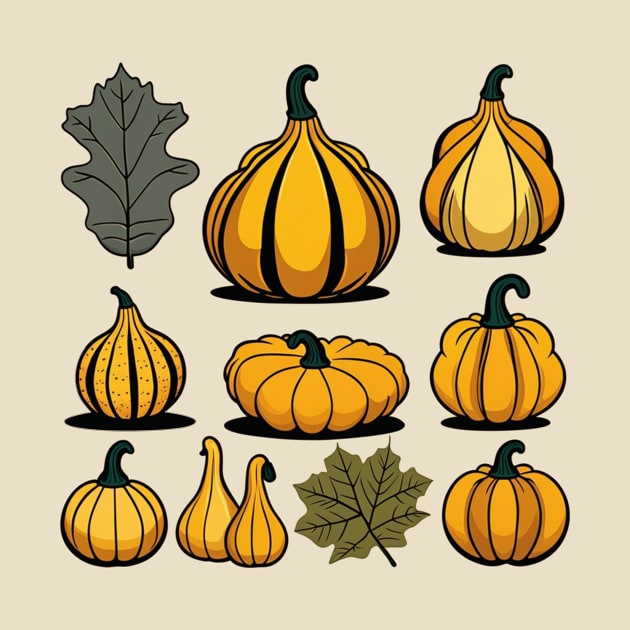 Pumpkin gourd collection fall vibes thanksgiving body positive by Edgi