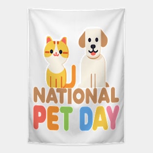 Colorful Companions: National Pet Day Celebration Tapestry