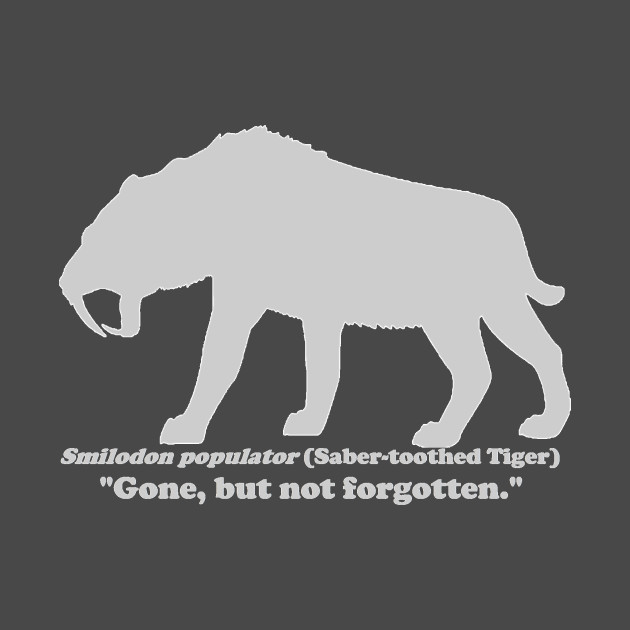 *Back Design/Front Pocket* Smilodon populator (Saber-toothed Tiger) Light T-Shirt by dabblersoutpost