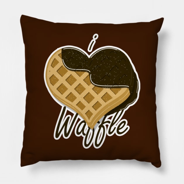 I Love Waffle Pillow by Capturedtee