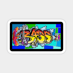 bass sticker blue 24 Magnet