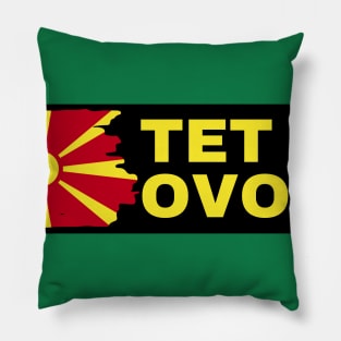 Tetovo City with North Macedonia Flag Design Pillow