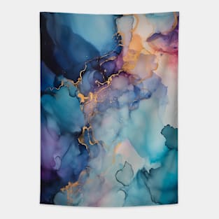 Violet Vortex - Abstract Alcohol Ink Art Tapestry