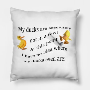 My ducks are absolutely not in a row!  At this point i have no idea where my ducks even are... Pillow