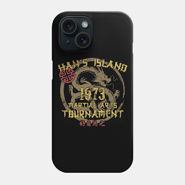 Han's island Bruce Lee Enter the Dragon style 2 of 2 - distressed Phone Case by woodsman